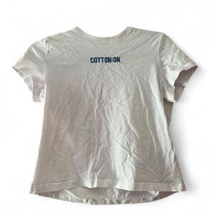 Cotton-on Women's White and Pink T-shirt